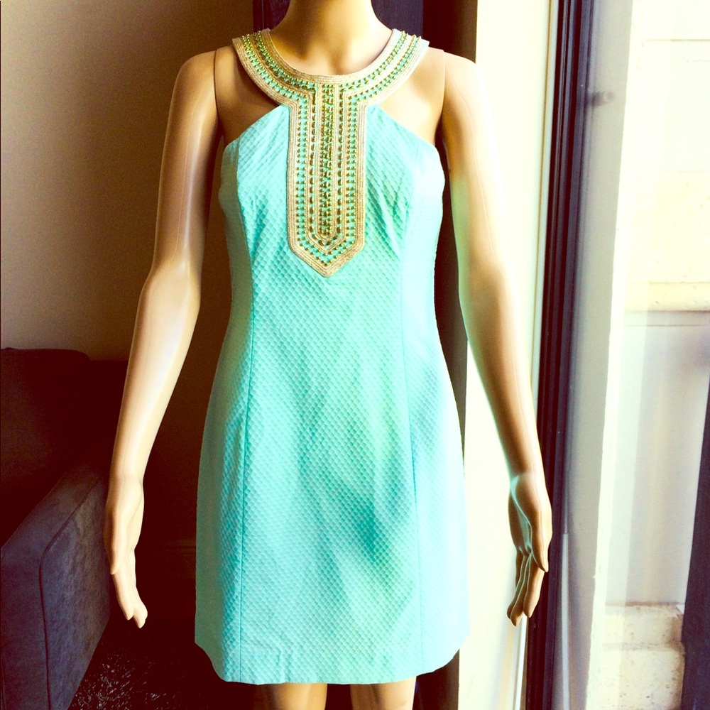Lilly Pulitzer Adelina Dress in Poolside Blue Sz 0